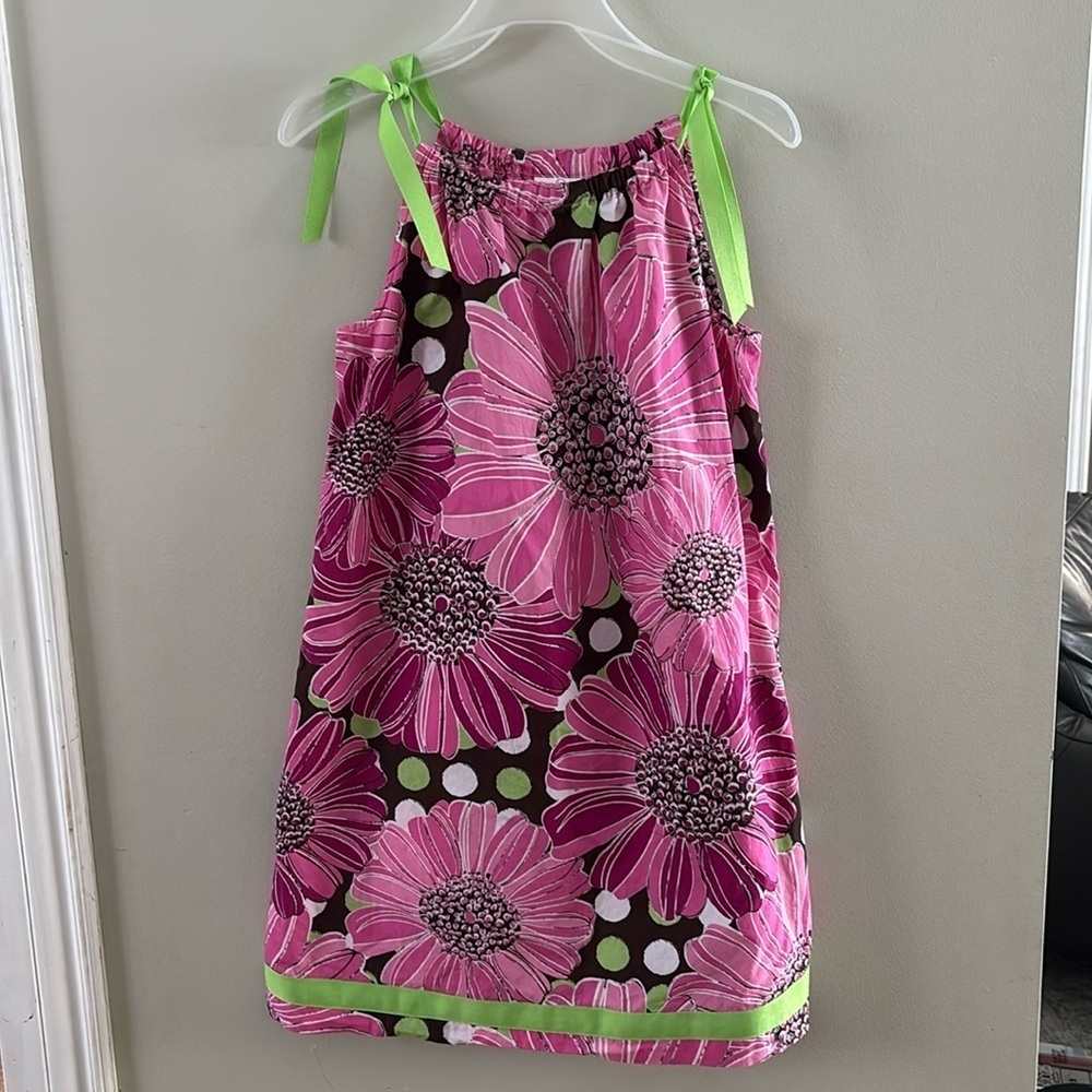 Hanna Andersson Floral Tie Shoulder Dress